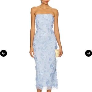 Lovers + Friends Blume Midi Dress in Light Blue Floral